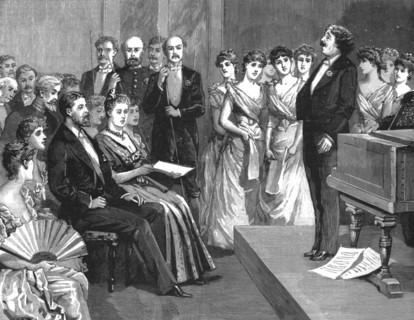 ''The Post Office Jubilee Conversazione, Mr Sims Reeves singing', 1890. Creator: Unknown.