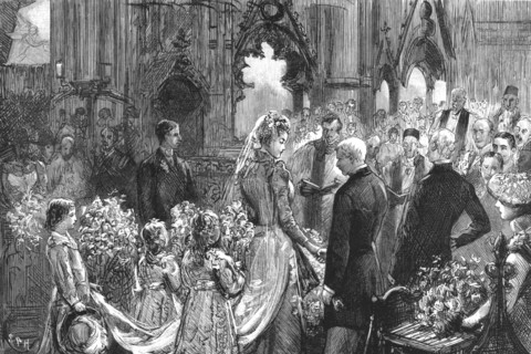 ''Mr Stanley's Wedding - The ceremony in Westminster Abbey', 1890. Creator: Unknown.