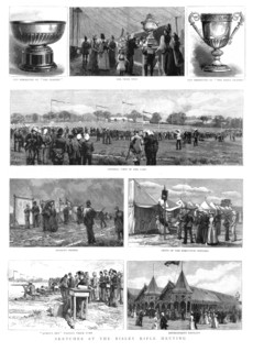 ''Sketches at the Bisley Rifle Meeting', 1890. Creator: Unknown.