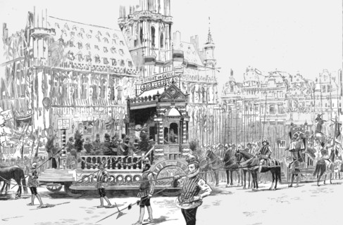 Procession commemorating the sixtieth anniversary of Belgian Independence, Brussels, 1890. Creator: Unknown.