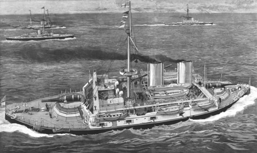 ''View of the Deck of a First Class Battleship; HMS"Benbow"', 1890. Creator: Unknown.