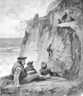 ''An Excursion to St Kilda; Cragsmen snaring birds with a rod', 1890. Creator: Unknown.