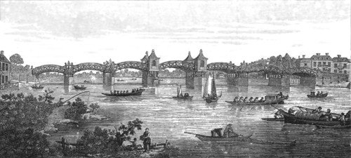 ''View of the Old Wooden Bridge at Hampton Court, constructed 1753', 1890. Creator: Unknown.