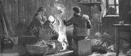 'The Newfoundland Fisheries Question - Interior of a British Fisherman's Hut, 1890 Creator: Unknown.
