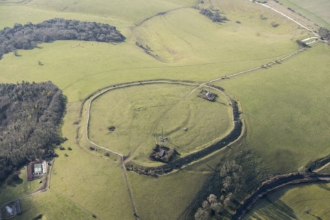 The Trundle hillfort and causewayed enclosure at St Roche's Hill, West Sussex, 2018.