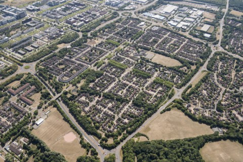 Bradwell Common housing estate, Milton Keynes, 2018.