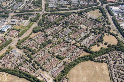 Coffee Hall housing estate, Milton Keynes, 2018.
