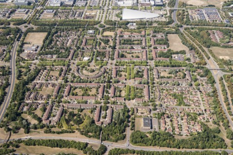 Fishermead housing estate, Milton Keynes, 2018.