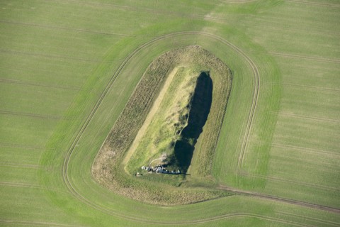 West Kennet Long Barrow, a Neolithic chambered burial mound, Wiltshire, 2019.