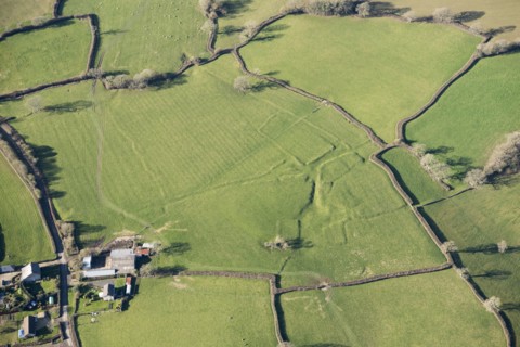 Earthworks of a possible Medieval settlement or farmstead, Dorset, 2019.