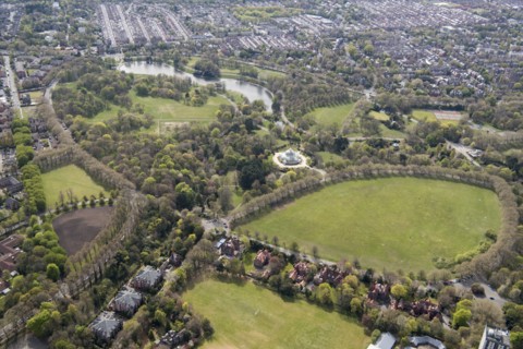 Sefton Park, an early example of a municipal park, Liverpool, 2021.