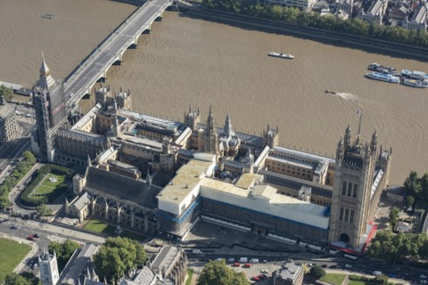 Renovation works at the Houses of Parliament, Westminster, Greater London Authority, 2021.