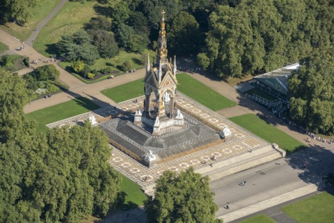 The Albert Memorial in Kensington Gardens, City of Westminster, Greater London Authority, 2021.