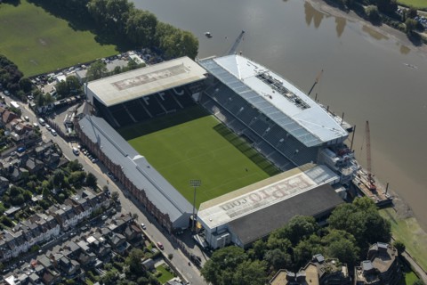 Craven Cottage, home to Fulham Football Club, Fulham, Greater London Authority, 2021.