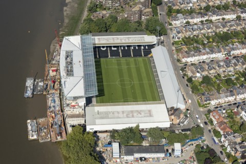 Craven Cottage, home to Fulham Football Club, Fulham, Greater London Authority, 2021.