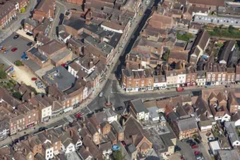 The town centre, Tewkesbury, Gloucestershire, 2021.