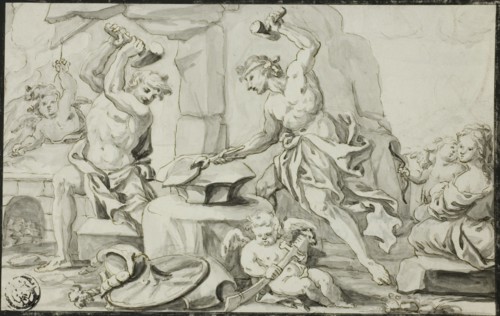 Vulcan Making Arms for Achilles, while Venus and Cupid Look On, n.d.