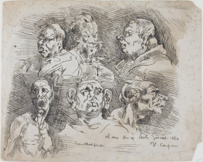 Studies of Heads, 1860.