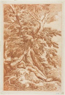 Saint William of Maleval, c. 1780. In penitence, contemplating cross.