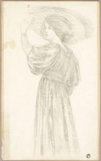 Standing Woman in Three-Quarter Profile Wearing Broad Brimmed Hat, n.d.