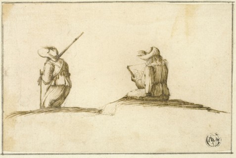 Artist Sketching, and Soldier, Both Seen from Back, n.d.