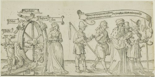 The Michelfeldt Tapestry (Allegory on Social Injustice), first part of three, 1526. Creator: Albrecht Durer.