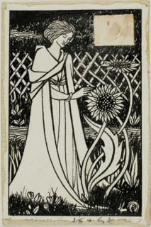 Decorative Study: Woman with Sunflowers, 1892/98. Attributed to Aubrey Beardsley.