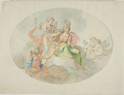 Allegory of Abundance (Sketch for a Ceiling Painting), n.d. Attributed to Domenico Pozzi.