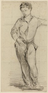 Young Man Standing (Léon Leenhoff) (recto); (Sketch of Standing Boy (verso)), 1864/65. Attributed to Édouard Manet