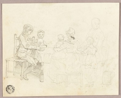 Family at a Table, n.d. Attributed to George Morland.