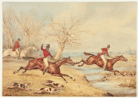 Mounted Hunters with Dogs, 1830/40. Attributed to Henry Alken.