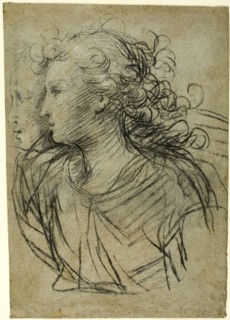 Half-Length View of Female in Profile to Left (recto), 17th century. Creator: Jacopo Confortini.