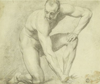 Male Nude Stooping, 1790/99. Attributed to Joseph Mallord William Turner.