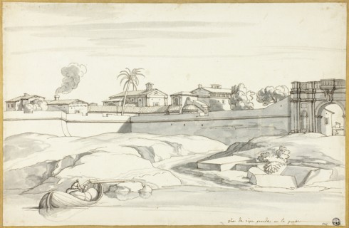 Landscape along a River, n.d. Attributed to Michel Ange Houasse.