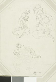Praying Virgin and Figures in Clouds, n.d. Attributed to Raymond de Lafage.