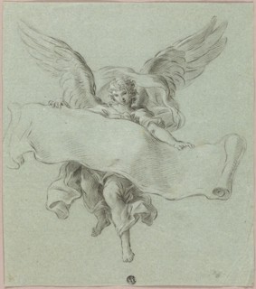 Angel with Scroll, n.d. Attributed to Sebastiano Conca.