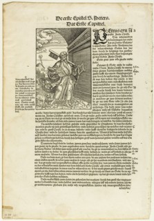 St. Peter from De Biblie vth der vthlegginge Doctoris Martini Luthers, plate 27 from... 1937. Creator: Erhard Altdorfer.