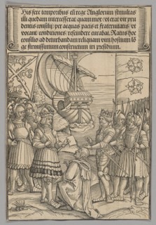 Maximilian and Henry VII of England, plate 11 from Historical Scenes from the Life...printed c. 1520 Creator: Erhard Schön.