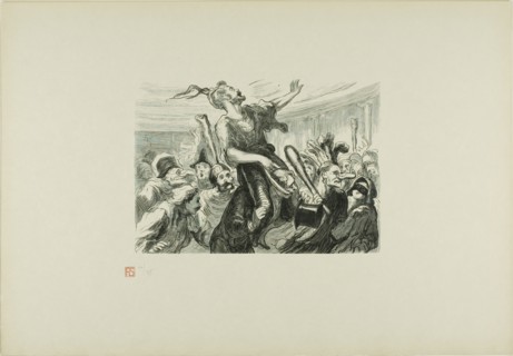 At the Opera Ball - Lent - Long live the smartly dressed crowd!, 1868, printed 1920. Creator: Etienne Carjat.