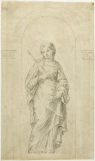 Saint Standing in a Niche, n.d. Follower of Carolo Maratti.