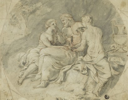 Lot and His Daughters, 17th century. Follower of Charles Le Brun.
