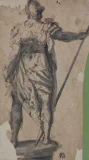 Statue of Standing Warrior, from Rear, n.d. Follower of Francesco de'Rossi.