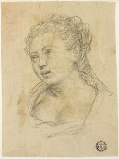 Woman's Head (recto); Sketch of Arm and Hand (verso), 1590/96. Follower of Paolo Veronese.