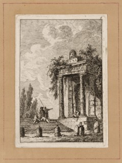 Plate Four from Evenings in Rome, 1763/64. Roman temple.