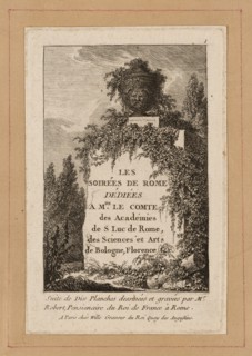 Plate One from Evenings in Rome, 1763/64. Creator: Hubert Robert.