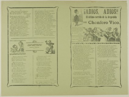 ¡Adiós, adiós! El último corrido de la despedida de Chonforo Vico (Goodbye, Goodbye!..., n.d. Creator: José Guadalupe Posada.