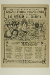 Aquí están las calaveras de Don Folias y el Negrito (Here Are the Calaveras of Don Folias and El Negrito), n.d.