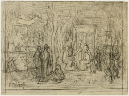Compositional study for The Sacred Grove, Beloved of the Arts and the Muses, 1883/84.