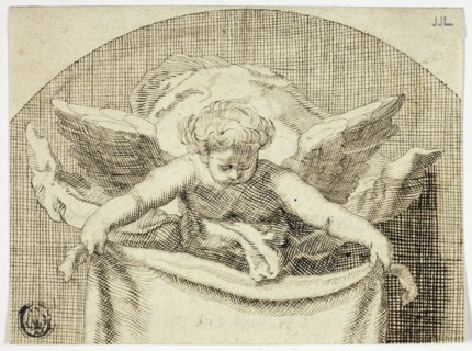 Putto Holding Sudarium, n.d. Possibly after Cornelis Bloemaert.