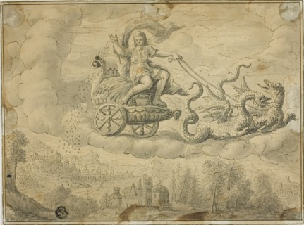 Triptolemus, n.d. Possibly after Marten de Vos, François Boitard or Philibert Benoît Delarue.